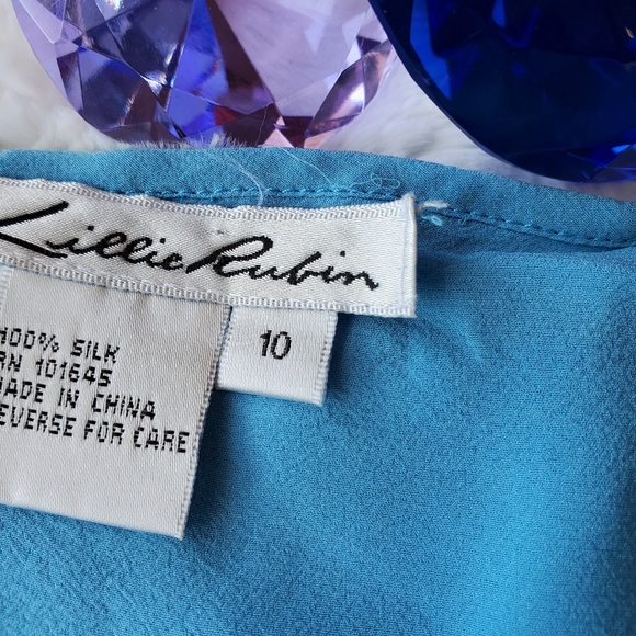 Lillie Rubin powder blue sequin tank top sz.10 spangle shimmer sparkle - Picture 5 of 7